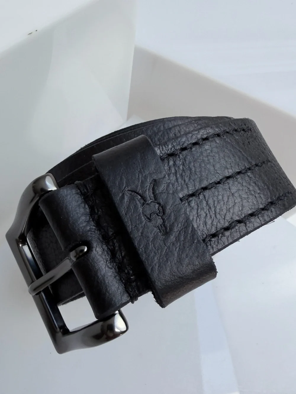 All Saints Men’s Black Leather Belt Size 40
